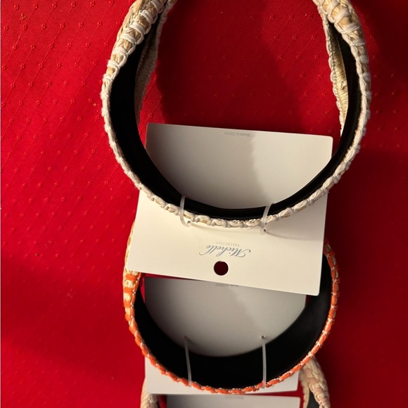 Michele Women's Woven Headbands - Orange and Cream - Picture 2 of 4